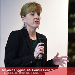 Melanie Higgins, US Consul, speaks at New Zealand's Technology Investment Network event, Lure of the US