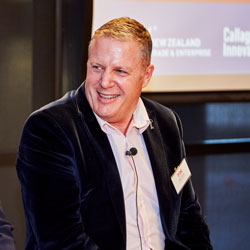 Clive Spink, CEO Pukeko Pictures, speaking at TIN networking event in Wellington